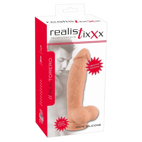 Realistixxx Torero - laetav pöörlev iminapaga vibraator (22cm)