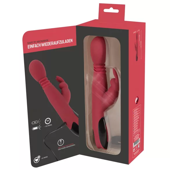 You2Toys Massager - tõukav‑pöörlev, soojendusega G-punkti vibraator (punane)