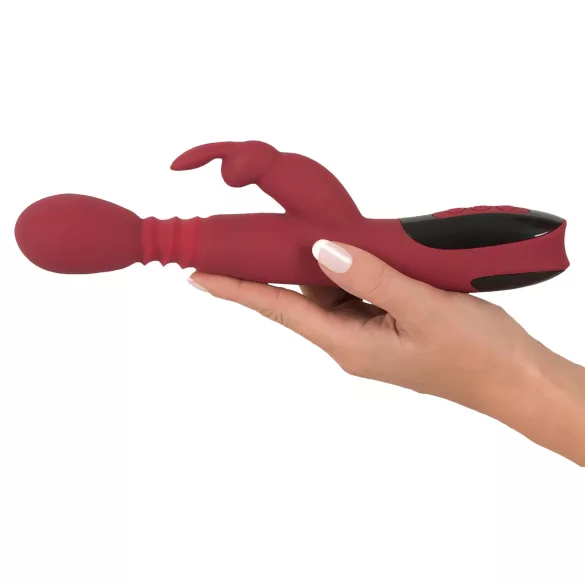 You2Toys Massager - tõukav‑pöörlev, soojendusega G-punkti vibraator (punane)
