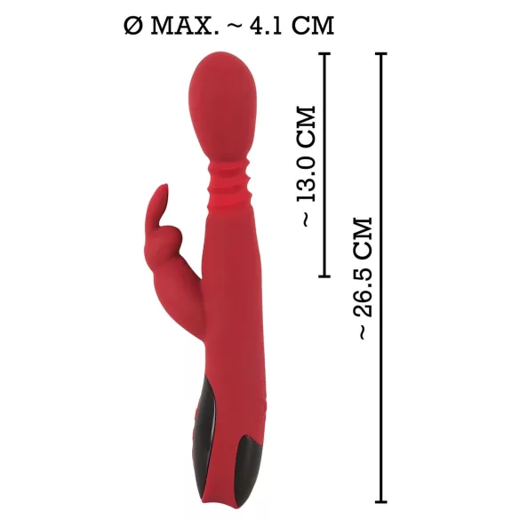 You2Toys Massager - tõukav‑pöörlev, soojendusega G-punkti vibraator (punane)