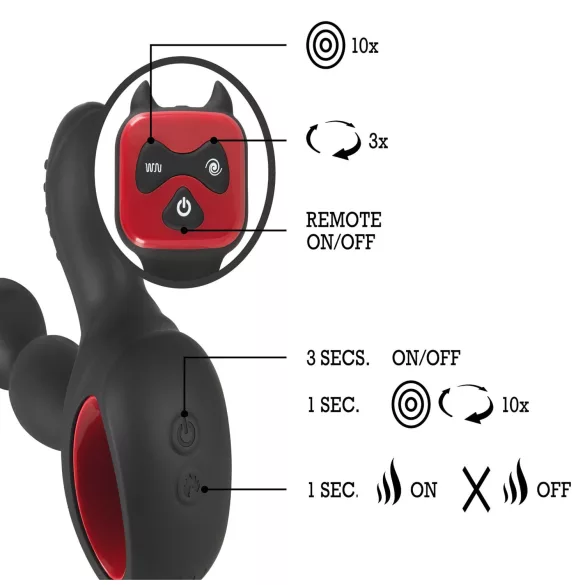 You2Toys - eesnäärme vibraator - pöörlev, soojendav - must