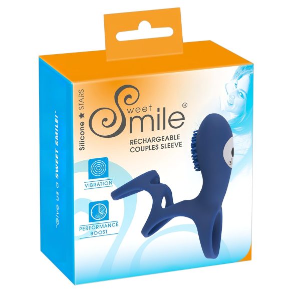 SMILE Couple - akuga vibratsiooni peenisemansett (sinine)