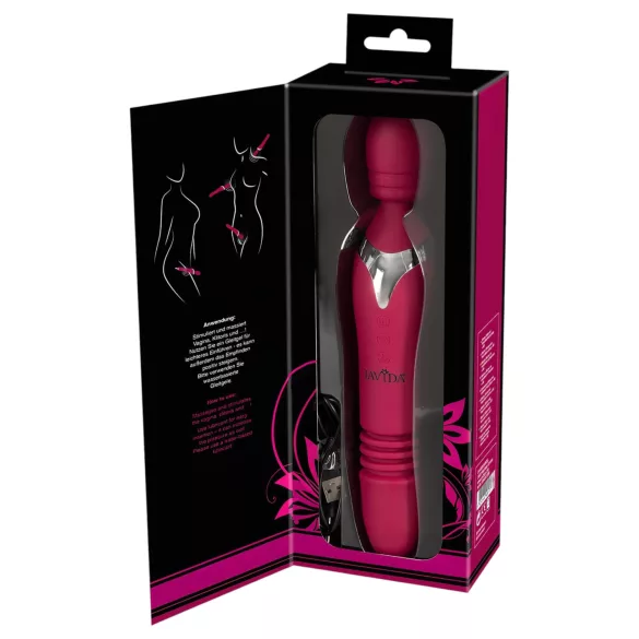 Javida Thrusting - 3in1 masseeriv vibraator (punane)