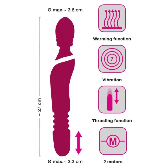 Javida Thrusting - 3in1 masseeriv vibraator (punane)