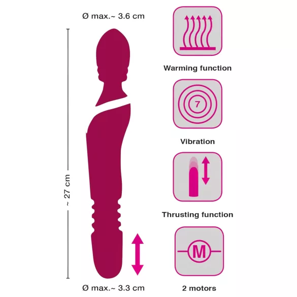 Javida Thrusting - 3in1 masseeriv vibraator (punane)