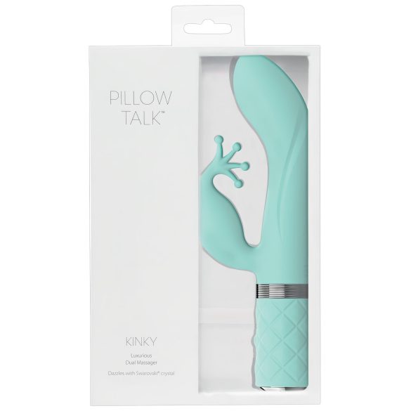 Pillow Talk Kinky - akuga, 2 mootoriga G-punkti vibraator (türkiissinine)