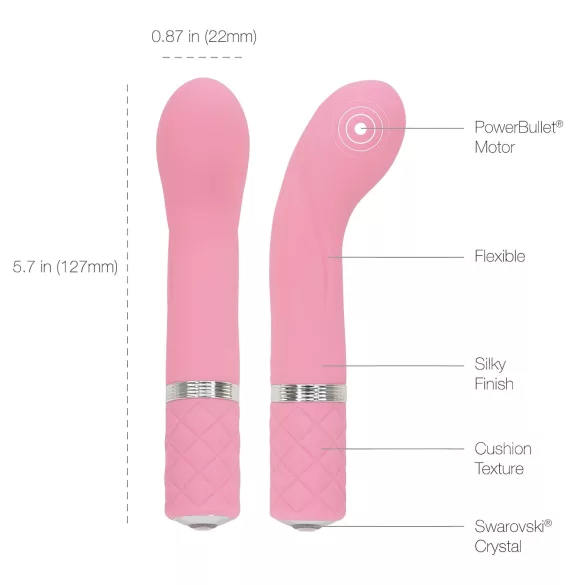 Pillow Talk Racy - akuga kitsas G-punkti vibraator (roosa)
