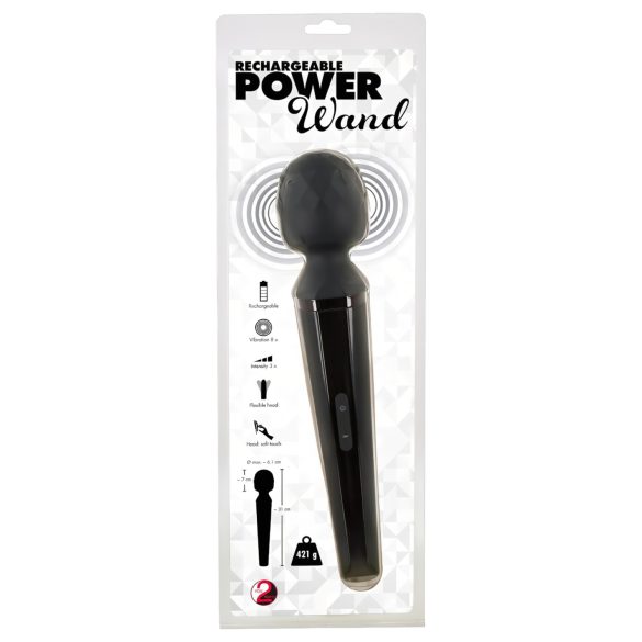 You2Toys Power Wand - akuga massaaživibraator (must)