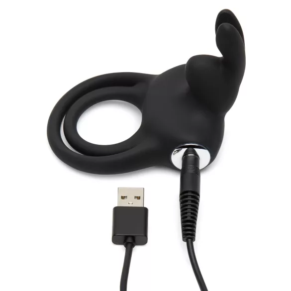 Happyrabbit - vibro peenise- ja munandite rõngas - veekindel, laetav, must