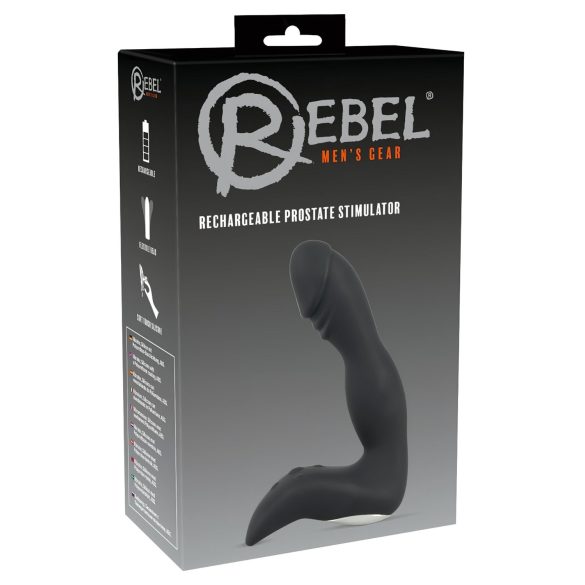 Rebel - akuga eesnäärme massaaživibraator peenisega (must)