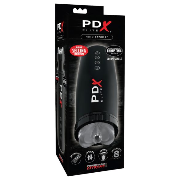 PDX Elite Moto Bator 2 - imemisliigutustega kunstvagiina (must)