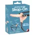You2Toys - Strap-On - kinniseotav topeltvibraator (nahatooni)
