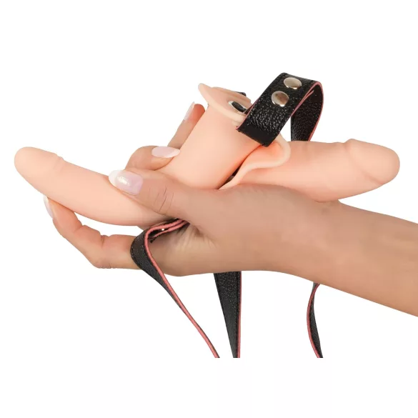 You2Toys - Strap-On - kinniseotav topeltvibraator (nahatooni)
