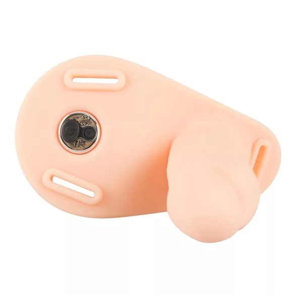 You2Toys - Strap-On - kinniseotav topeltvibraator (nahatooni)