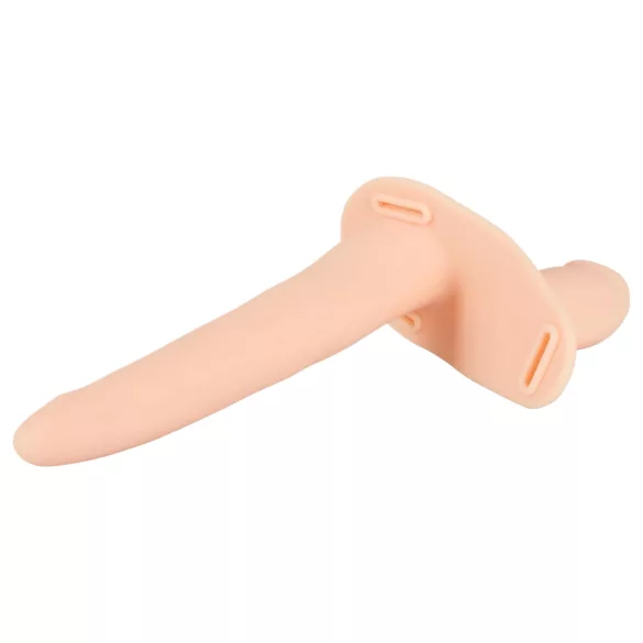 You2Toys - Strap-On - kinniseotav topeltvibraator (nahatooni)