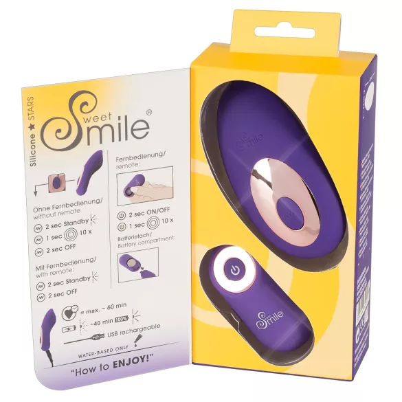 SMILE Panty - kantav akuga, raadios juhtmevaba kliitorivibraator (lilla)