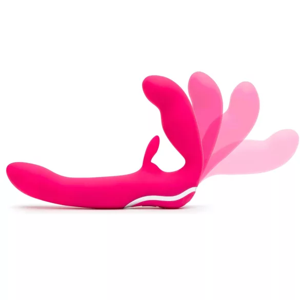 Happyrabbit - rihmavaba strap-on vibraator - roosa