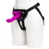 Happyrabbit - strap-on vibreeriv dildo jänku kõrvadega - lilla
