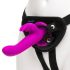 Happyrabbit - strap-on vibreeriv dildo jänku kõrvadega - lilla