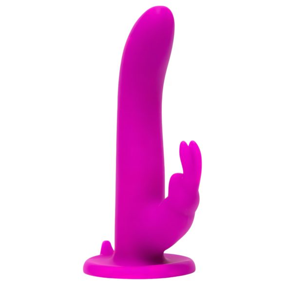 Happyrabbit - strap-on vibreeriv dildo jänku kõrvadega - lilla