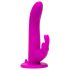 Happyrabbit - strap-on vibreeriv dildo jänku kõrvadega - lilla