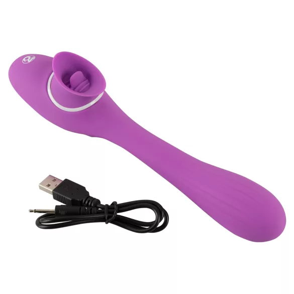 You2Toys - 2in1 vibraator - akuga, 2 funktsiooni - lilla