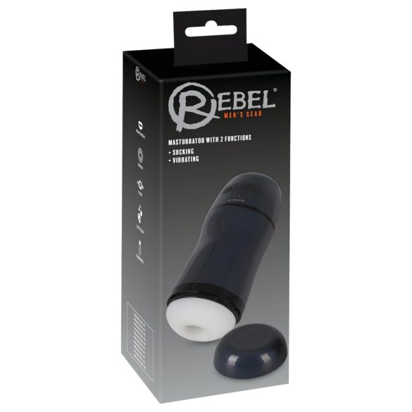 Rebel - 2in1 imemissioonne, vibratsiooniga masturbaator (must)