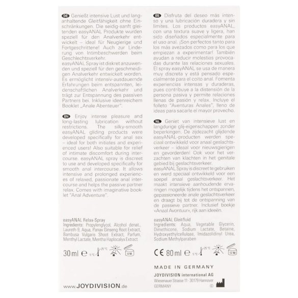 easyANAL - anaalse hooldus- ja libestuskomplekt (2 tk)