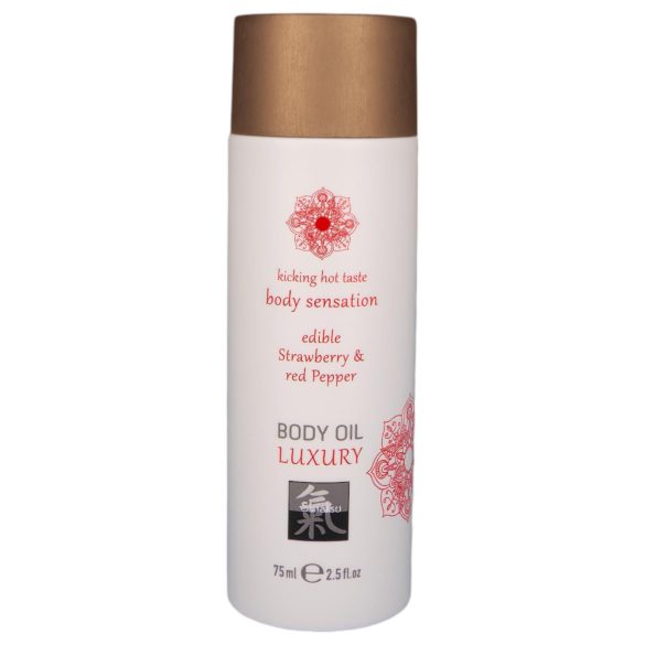 Shiatsu Gourmet - söödav massaažiõli - maasikas-punane pipar 75ml