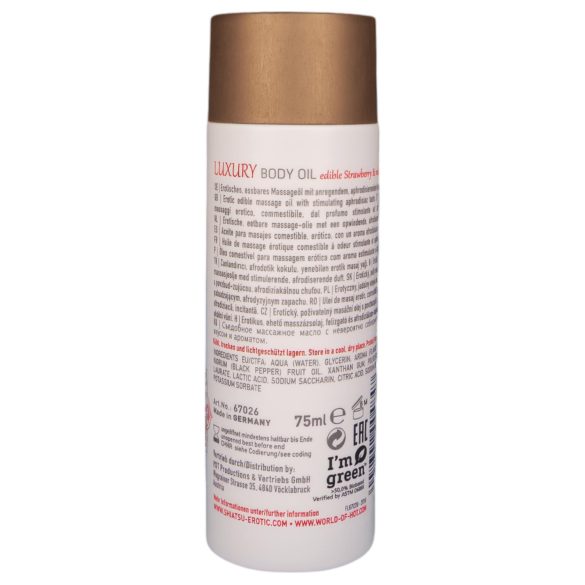 Shiatsu Luxury - söödav massaažiõli - maasikas-punane pipar - 75ml