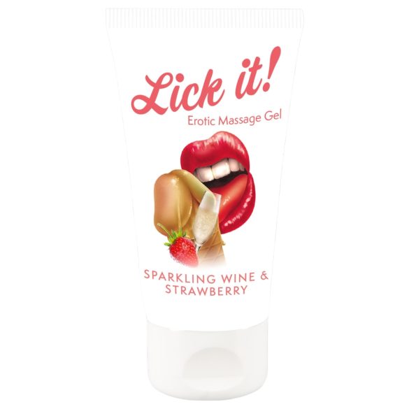 Lick it! - söödav libesti ja massaažigeel - šampanja-maasika maitse - 50ml