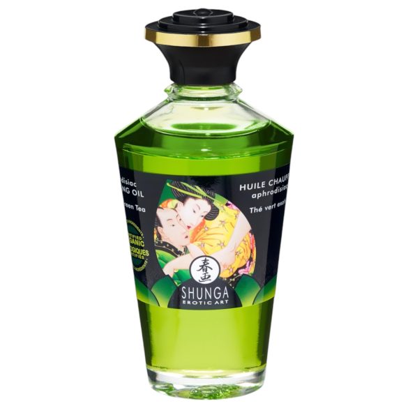 Shunga - soojendav massaažiõli - roheline tee - 100ml