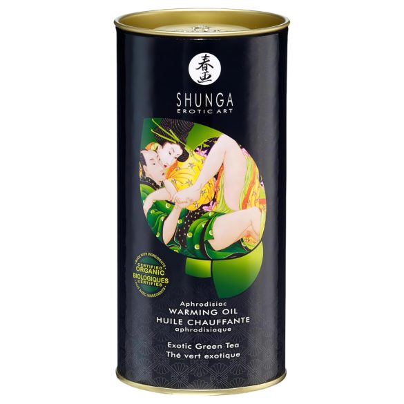 Shunga - soojendav massaažiõli - roheline tee - 100ml