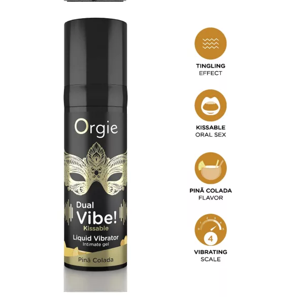 Orgie Dual Vibe! - vedel vibraator - Piña Colada (15 ml)