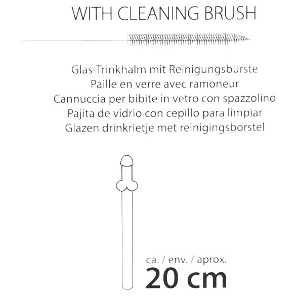 Straw Willy - peenisega joogikõrs - läbipaistev (4 tk)