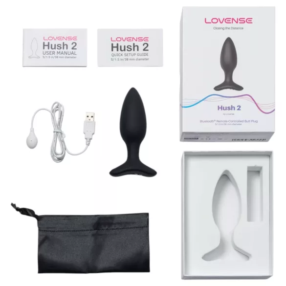 Lovense Hush 2 S - rakenduse juhtimisega anaalvibraator (38 mm, must)