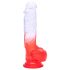 Sunfo - iminapaga dildoga 21cm (läbipaistev-punane)