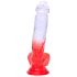 Sunfo - iminapaga dildoga 21cm (läbipaistev-punane)