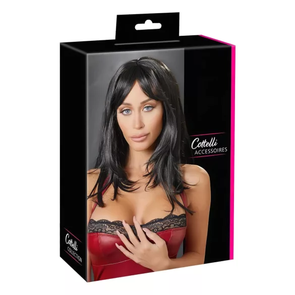 Cottelli - pikk must parukas