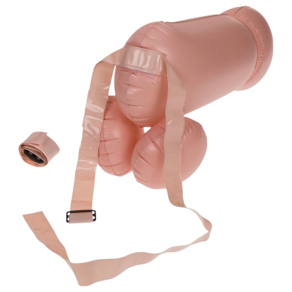 Cock Fighting - täispuhutav strap-on dildo - naturaalne