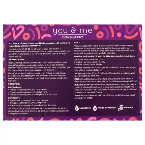 you & me - erootiline paarimäng (tšehhi keeles)