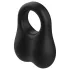 Pulselock Taur - silikoonist peenise- ja munandiring klaaskuulidega (must)