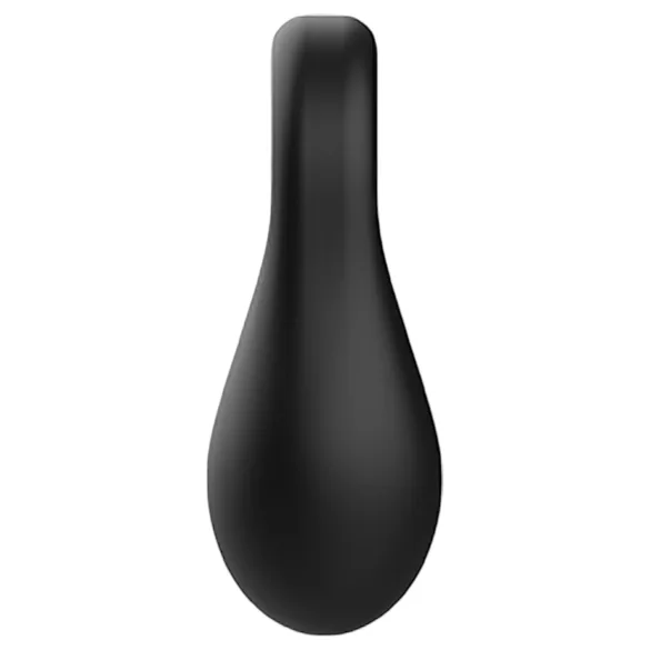 Pulselock Taur - silikoonist peenise- ja munandiring klaaskuulidega (must)