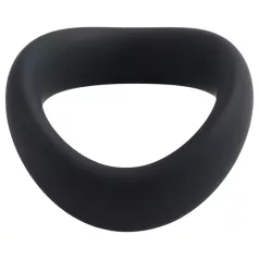   Pulselock Cocktura - keerutatud silikoonist peenisrõngas (must) - 5 cm