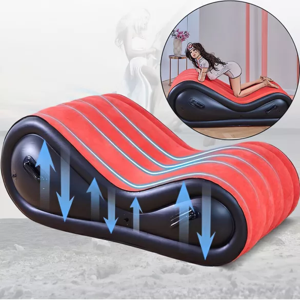 Desirel Magic Pillow - täispuhutav BDSM-seksmööbel - käeraudadega (punane)