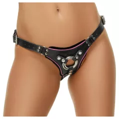 ZADO - nahast aluspüksid strap-on jaoks - must - S-L