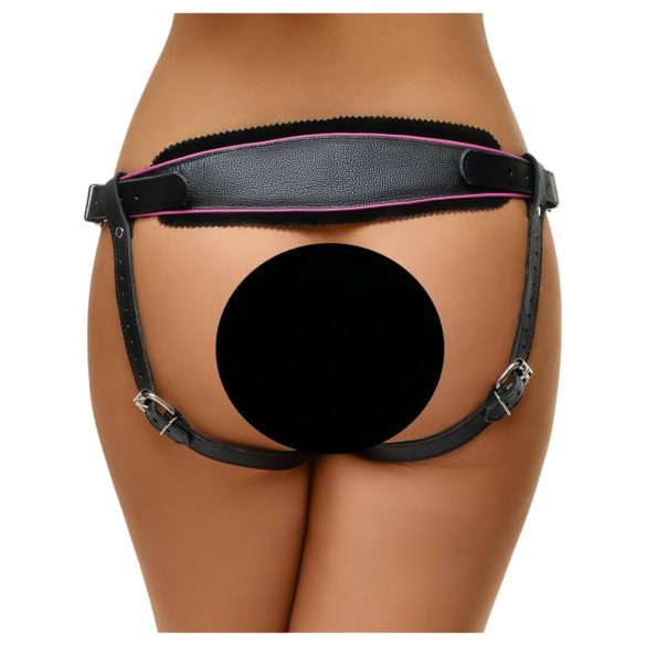ZADO - nahast aluspüksid strap-on jaoks - must - S-L
