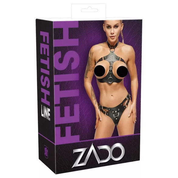 ZADO - nahast rakmete püksikomplekt (must) - L/XL