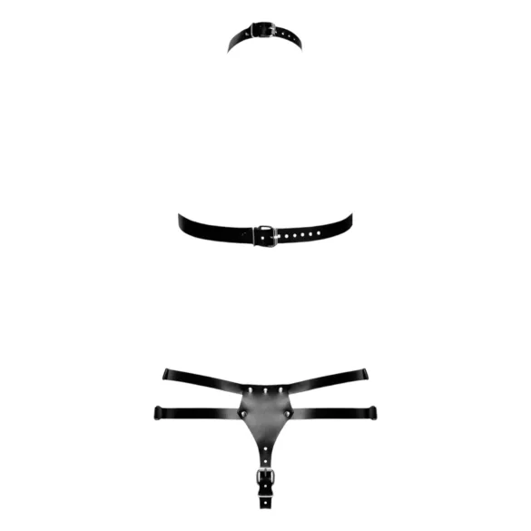 ZADO - nahast rakmete püksikomplekt (must) - L/XL