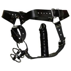 ZADO - nahast stringid dildoga ja 3 peeniserõngaga